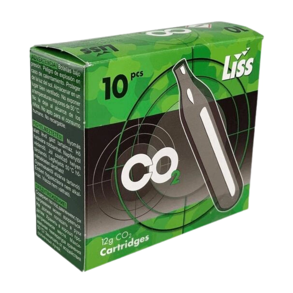 CO2 12g Cartridges by Liss - Non-Threaded -  Box of 10