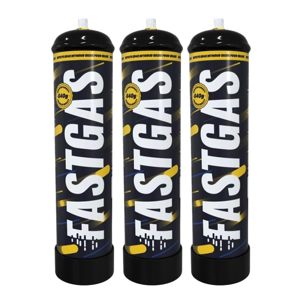 Cream Chargers Fast Gas 670g N2O x 3 (Steel Cylinders)
