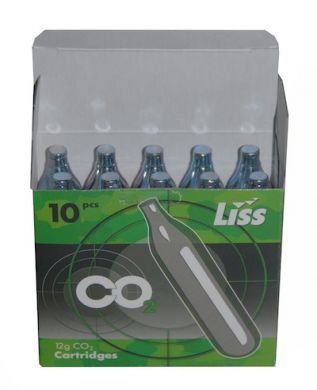 CO2 12g Cartridges by Liss - Non-Threaded - Case of 300